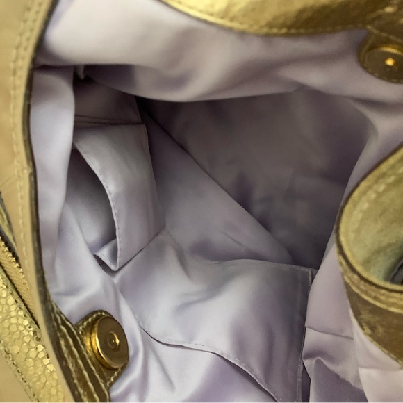 Coach Maggie Madison Gold Bronze Crinkled Leather Hobo Bag 13895 - Picture 12 of 16